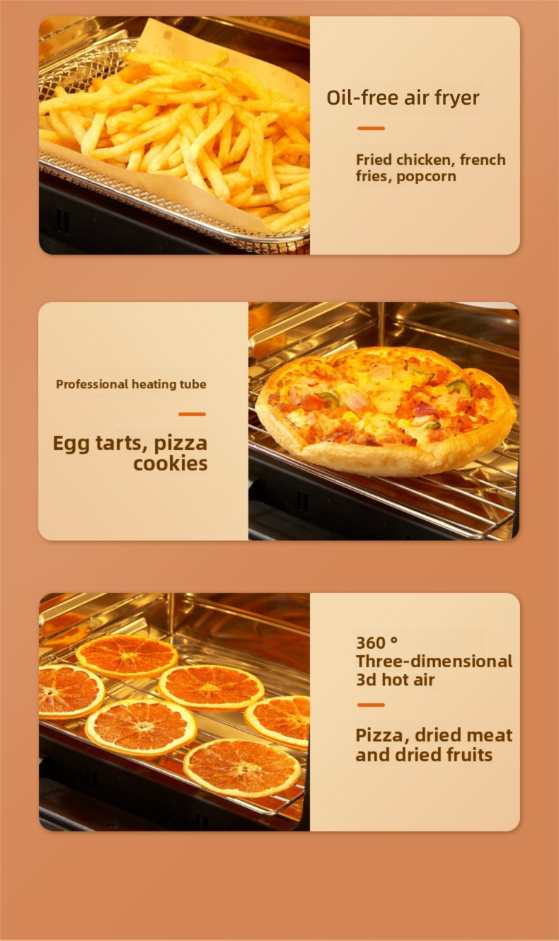 Air 15L Large Capacity Visual Intelligent Fully Automatic Household Electric Fryer Oil-Free Multi-Function Multi-Layer_voghion.com