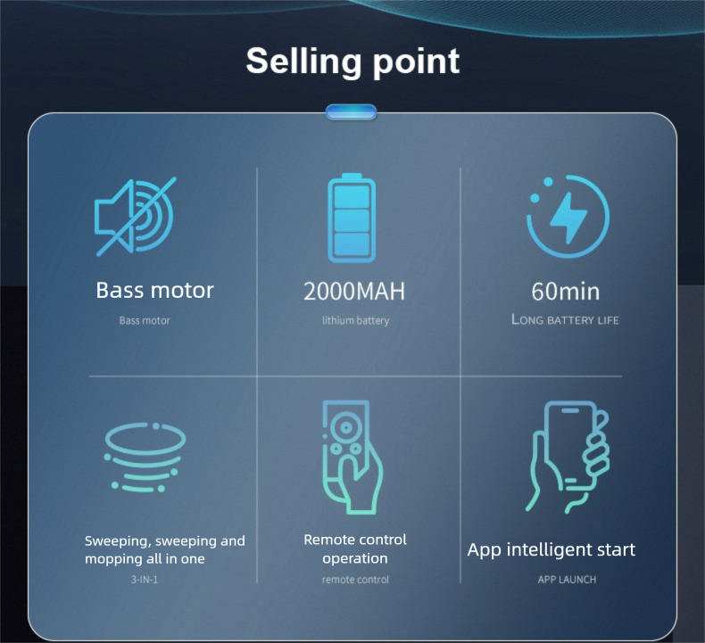 Robot 3 in 1 completamente automatico per la casa, con sistema di pulizia intelligente, lavapavimenti e aspirapolvere, con serbatoio dell'acqua e telecomando tramite APP._voghion.com
