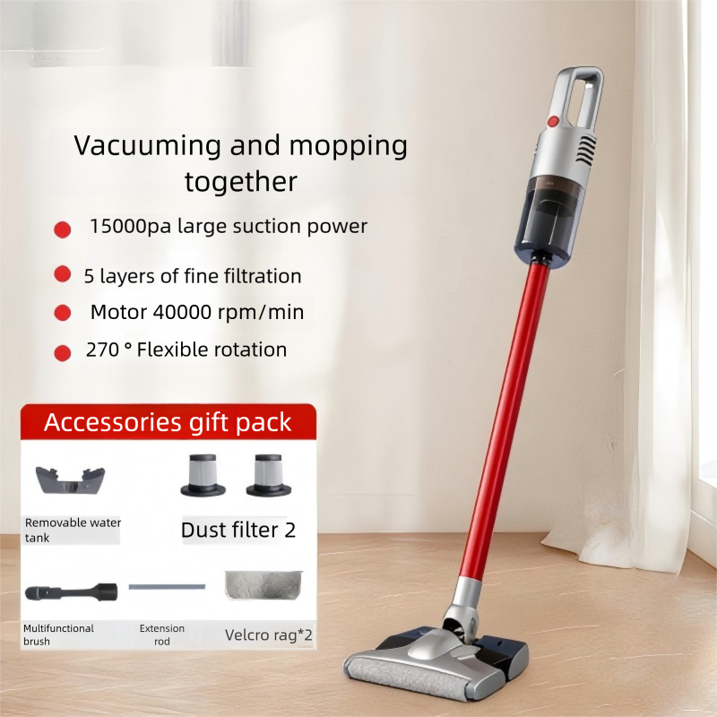 Wireless Vacuum Cleaner Household Large Suction Hair Removal And Dust Display Mop Washing Machine Integrated Portable Handheld Mop_voghion.com