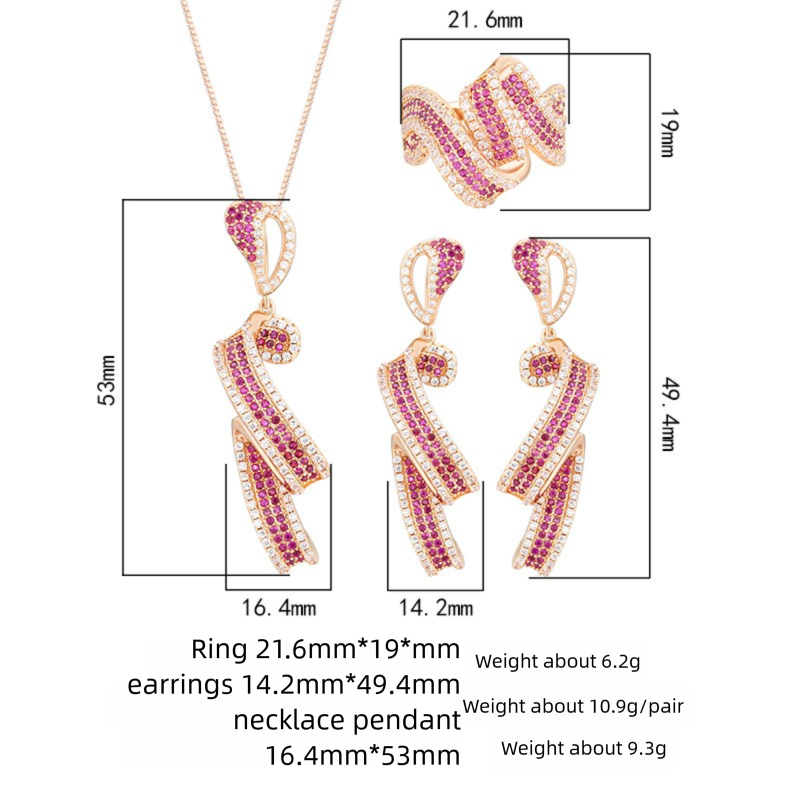 Set di gioielli in oro rosa con corindone rosso regalo donna_voghion.com