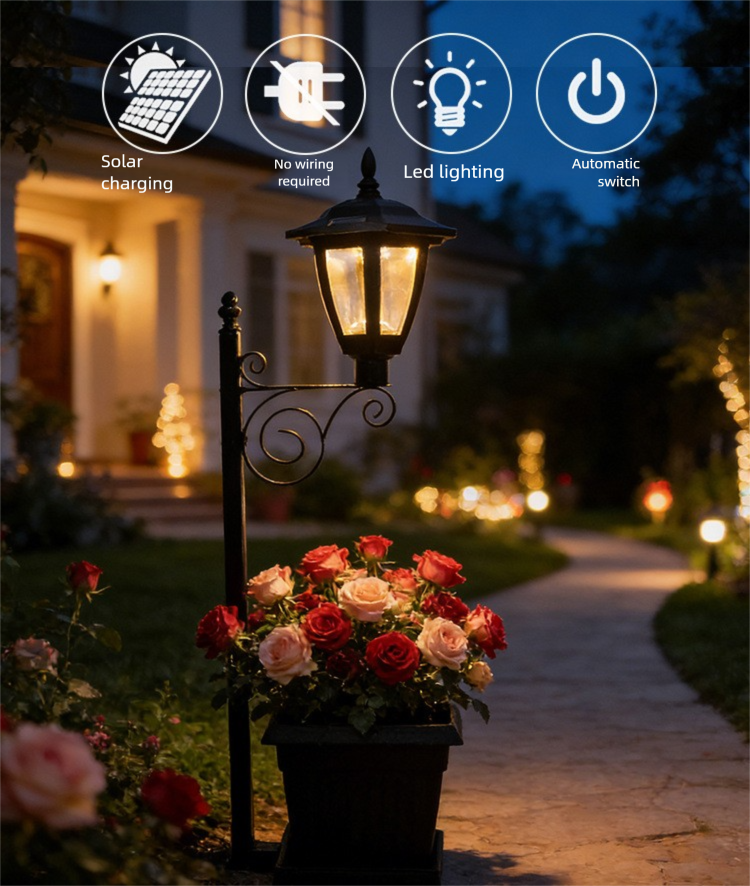 Solar Flowerpot Garden Light For Outdoor Terrace And Front Porch_voghion.com