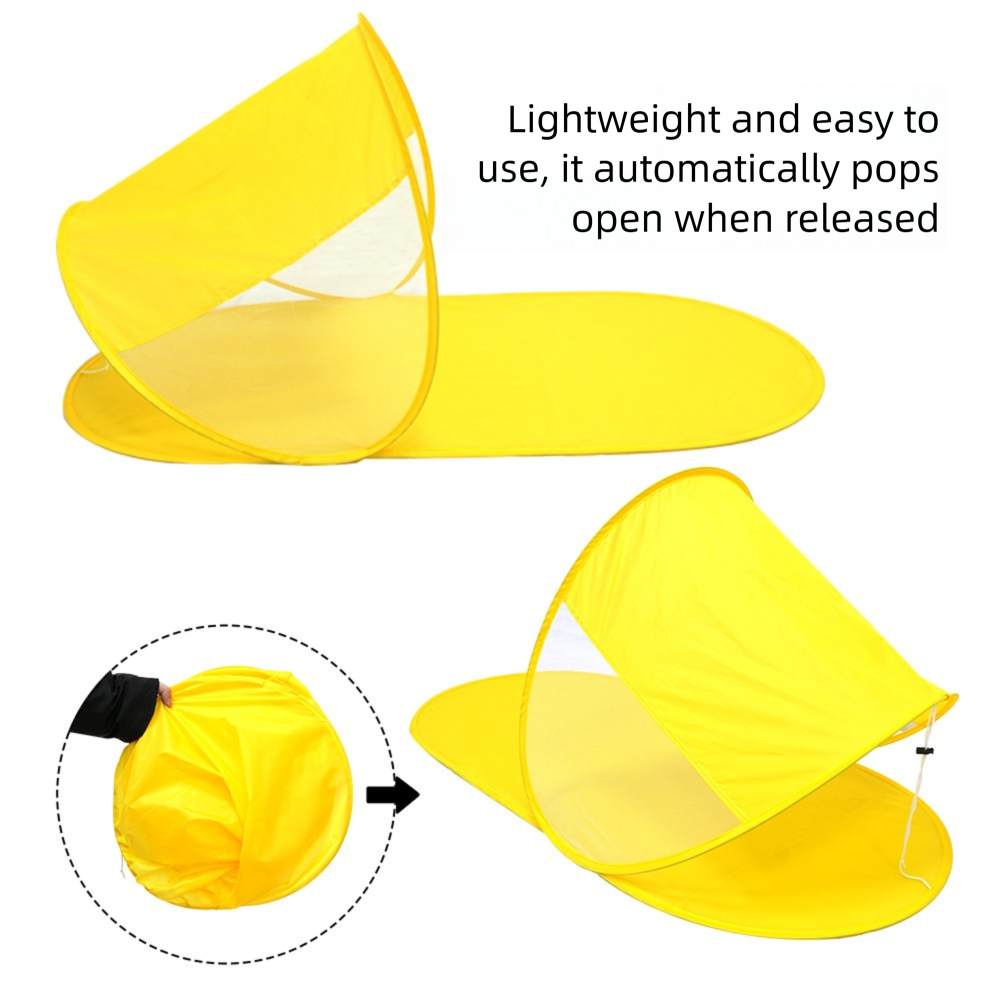 Pop-up-Strandzelt mit Matte, tragbarer Sonnenschutz, faltbares Stranddach mit UPF50+ UV-Schutz für Outdoor-Aktivitäten wie Angeln und Picknicken am Strand_voghion.com