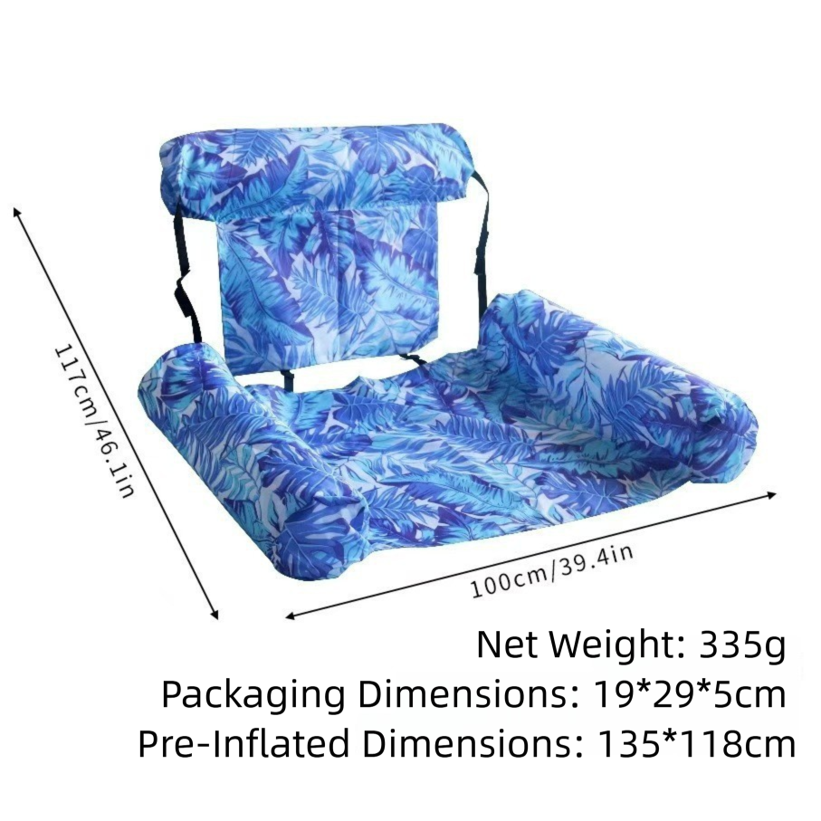 New Inflatable Hammock With Mesh, Foldable Dual-use Backrest, Floating Water Lounge Chair, And Raft Bed._voghion.com