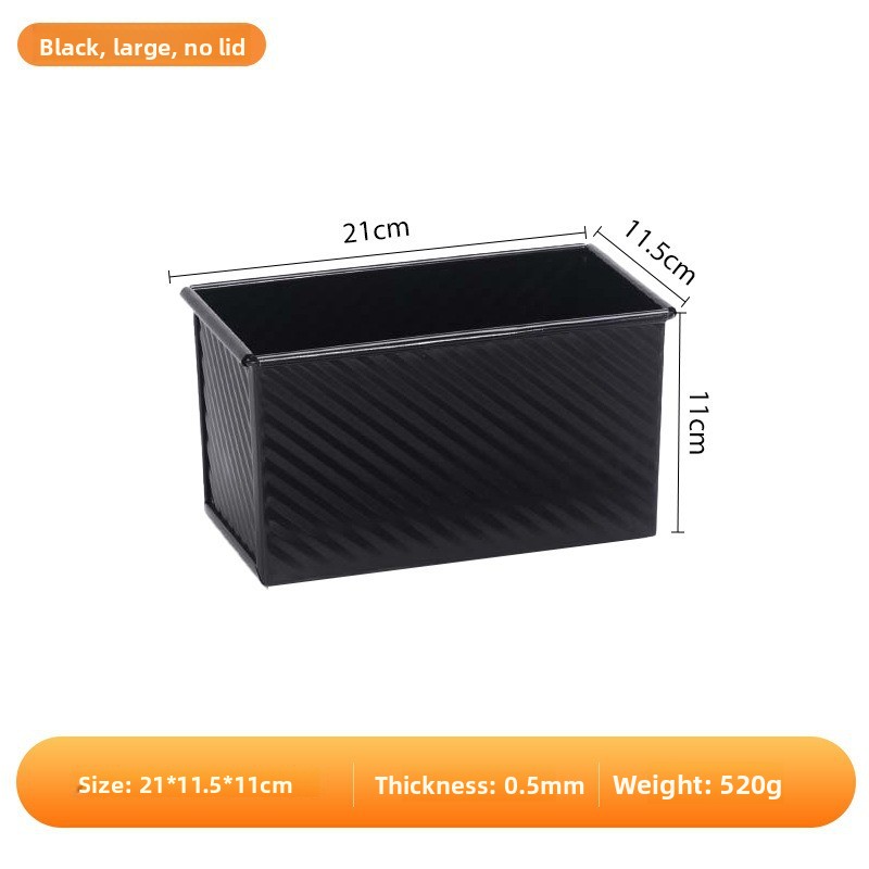 Bread 450g Carbon Steel Corrugated Non-Stick Box With Lid Household Oven Baking Tool Toast Mold_maomaolike.com