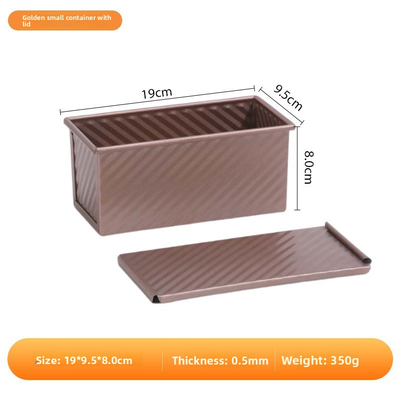 Bread 450g Carbon Steel Corrugated Non-Stick Box With Lid Household Oven Baking Tool Toast Mold_maomaolike.com