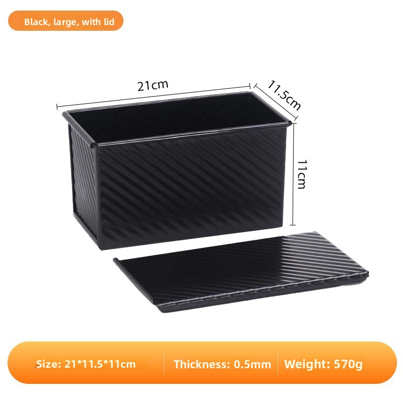 Bread 450g Carbon Steel Corrugated Non-Stick Box With Lid Household Oven Baking Tool Toast Mold_maomaolike.com