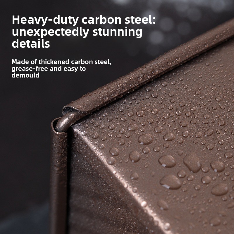 Bread 450g Carbon Steel Corrugated Non-Stick Box With Lid Household Oven Baking Tool Toast Mold_maomaolike.com