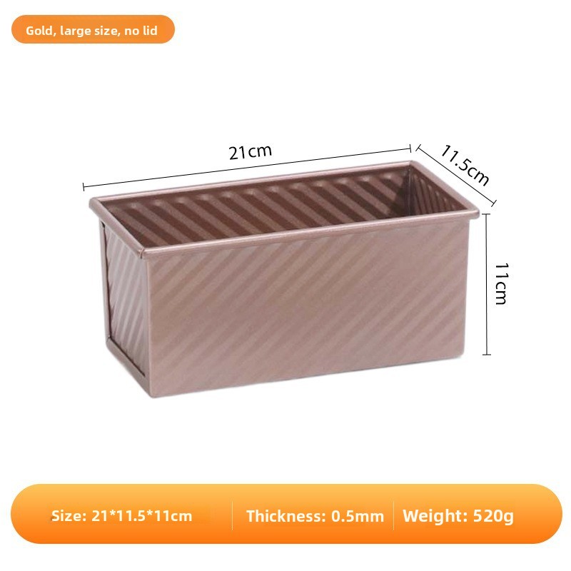 Bread 450g Carbon Steel Corrugated Non-Stick Box With Lid Household Oven Baking Tool Toast Mold_maomaolike.com