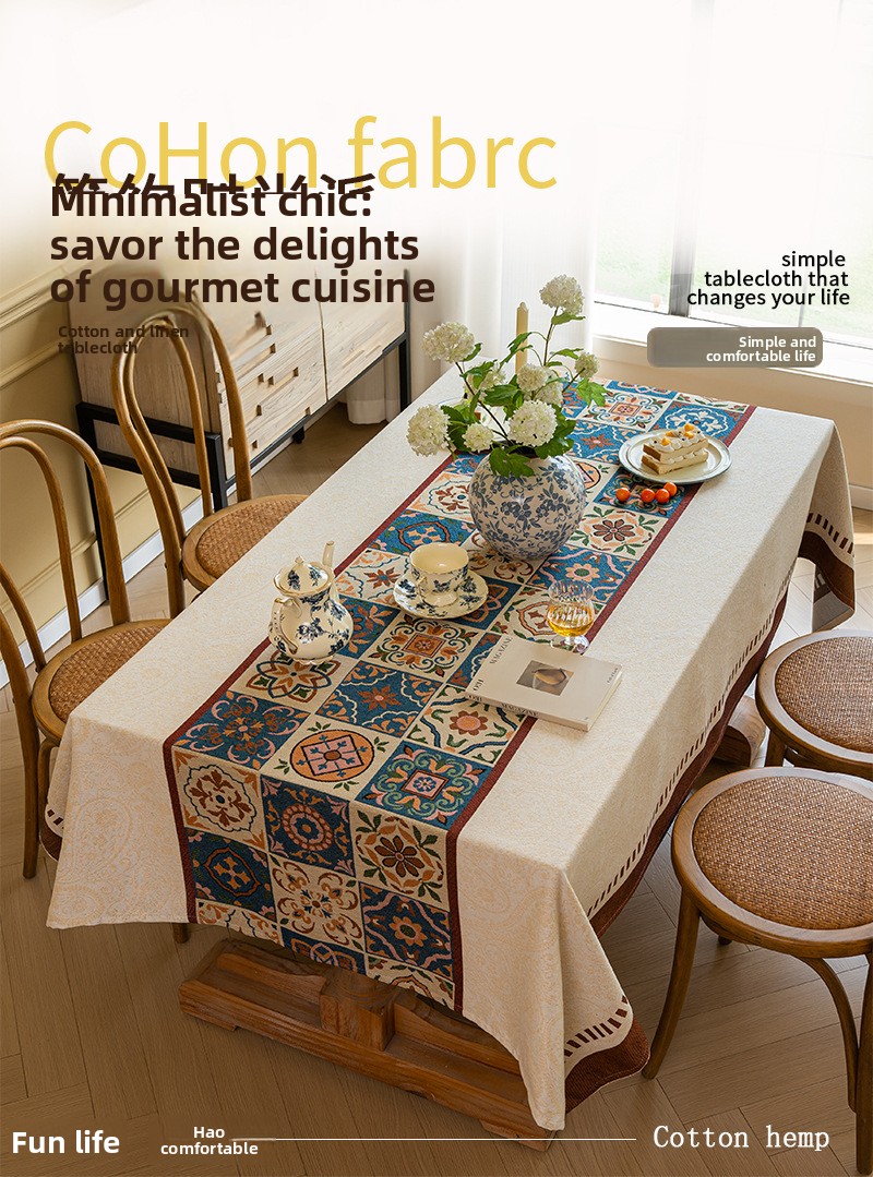 Französisch besticktes Platzset im amerikanischen Landhausstil, quadratisch, rund, rechteckig, aus Stoff, Esstischdecke_voghion.com