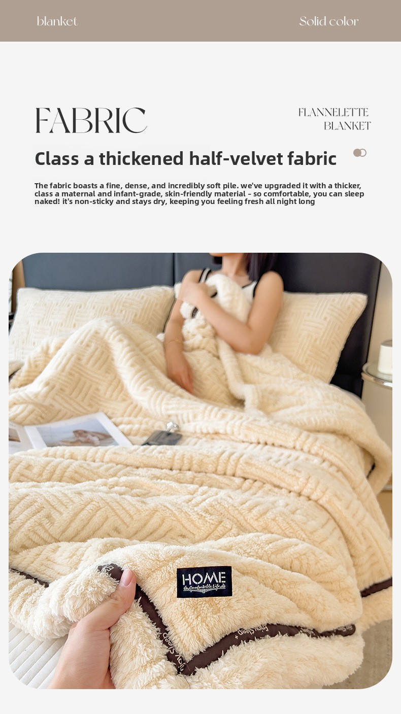Soft Fleece Blanket For Home And Office Thickened Warm Throw_voghion.com