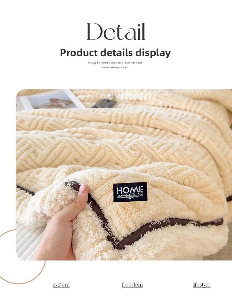 Soft Fleece Blanket For Home And Office Thickened Warm Throw_voghion.com