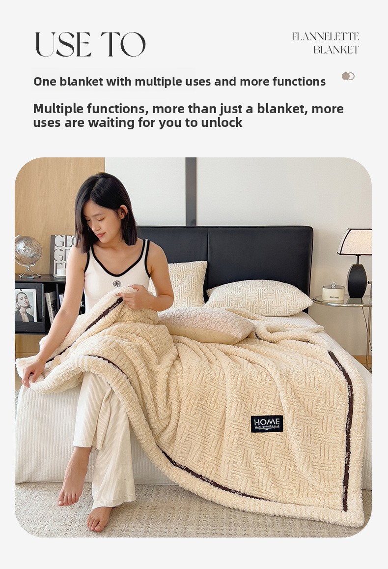 Soft Fleece Blanket For Home And Office Thickened Warm Throw_voghion.com