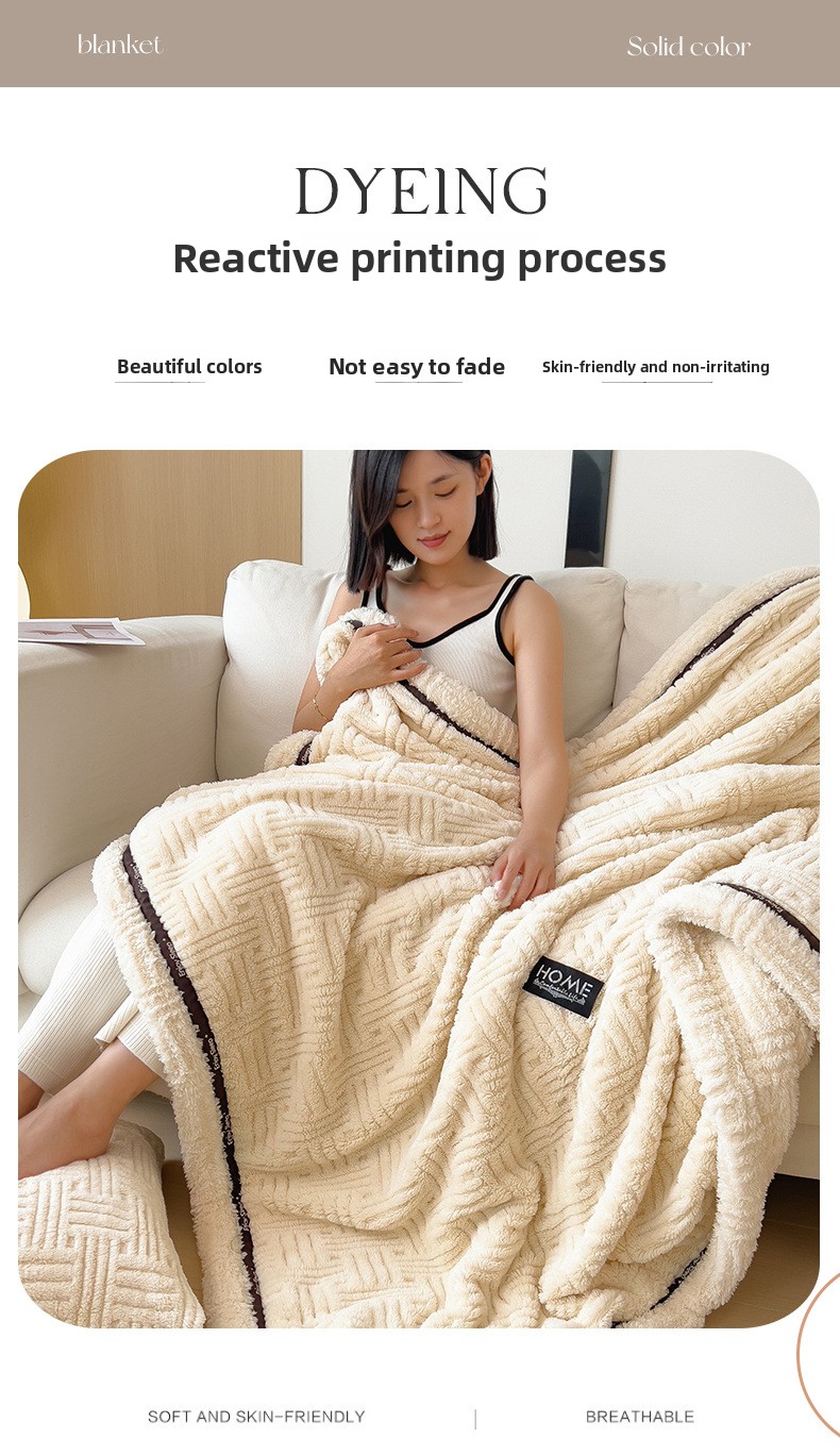 Soft Fleece Blanket For Home And Office Thickened Warm Throw_voghion.com