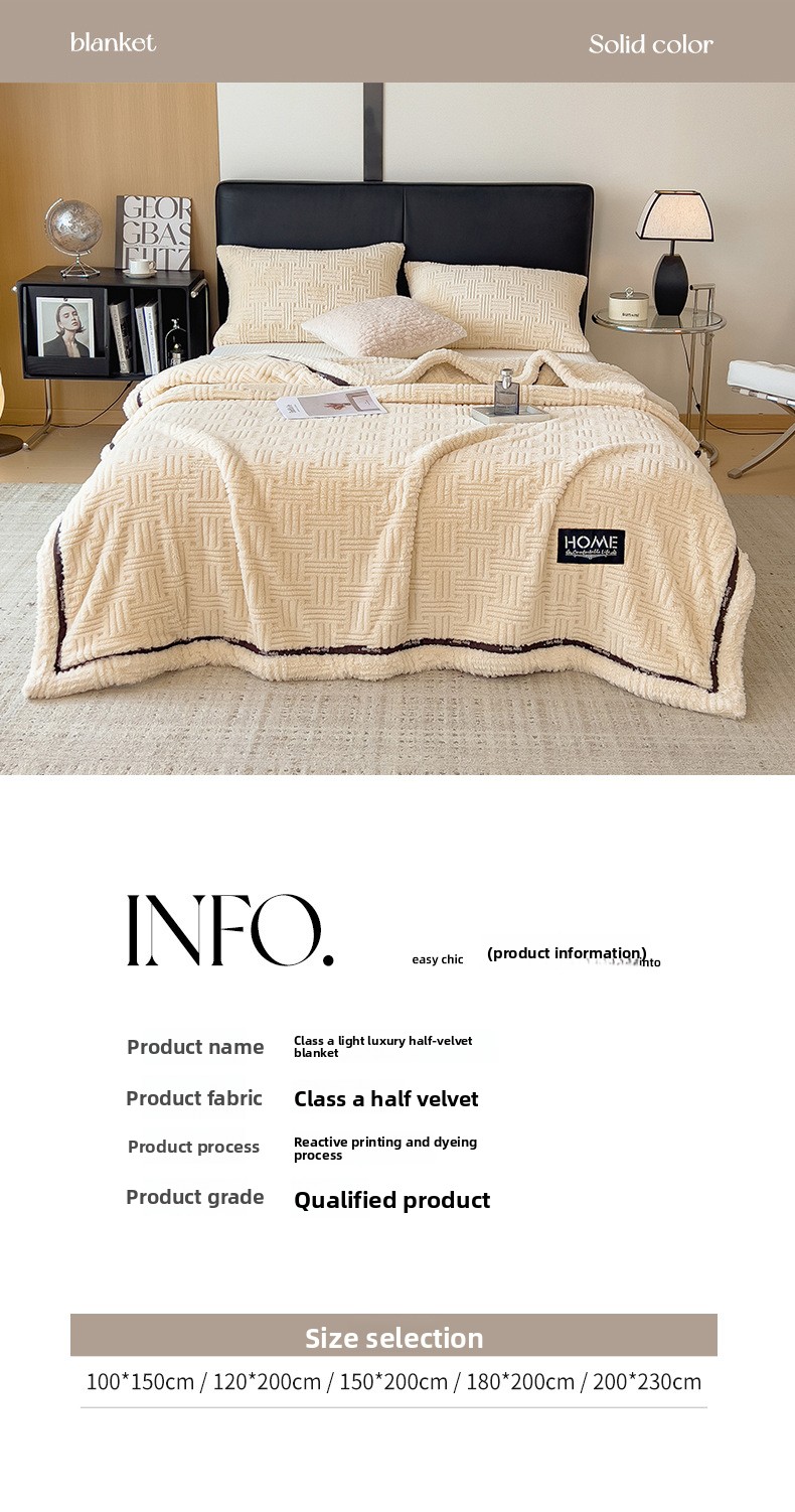 Soft Fleece Blanket For Home And Office Thickened Warm Throw_voghion.com