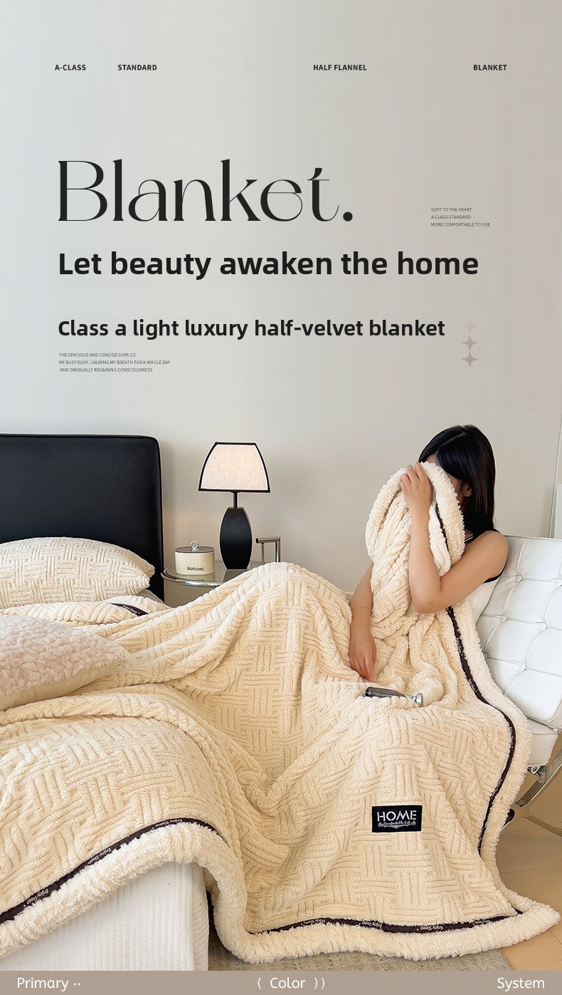 Soft Fleece Blanket For Home And Office Thickened Warm Throw_voghion.com