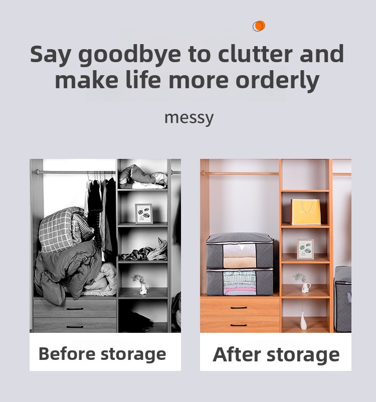 Storage Box For Clothes Household Fabric Transparent Visual Box_voghion.com