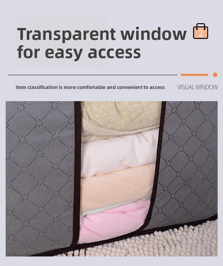 Storage Box For Clothes Household Fabric Transparent Visual Box_voghion.com