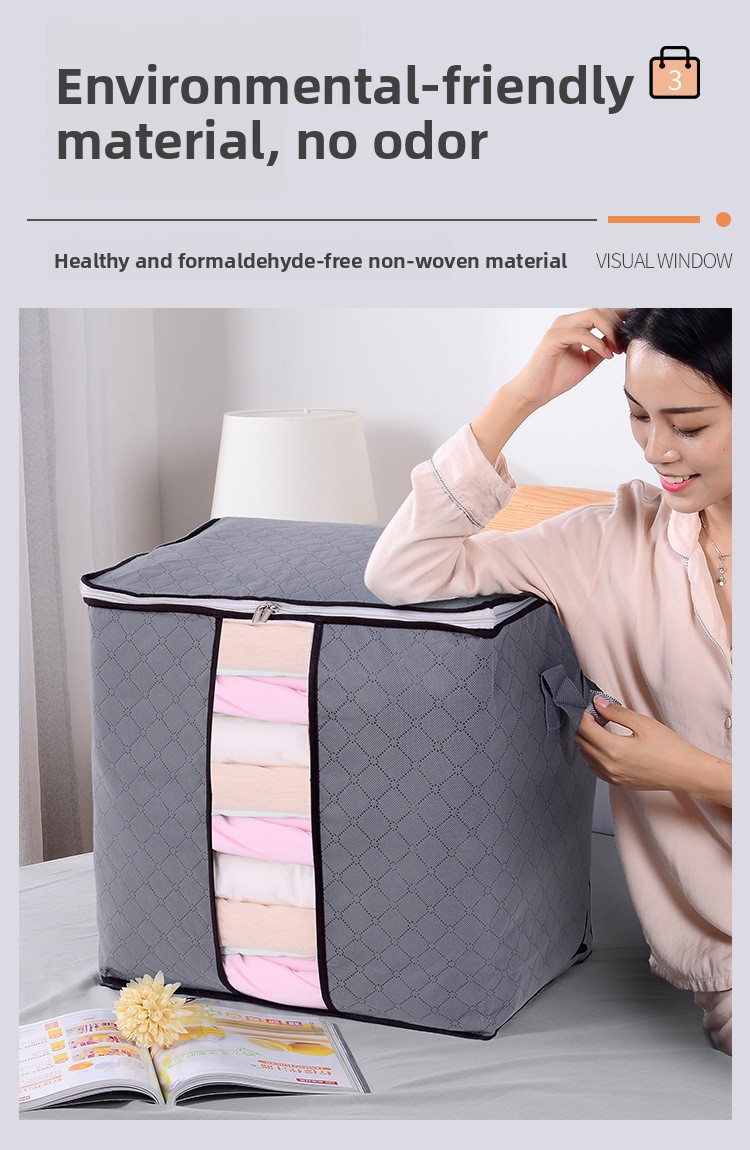 Storage Box For Clothes Household Fabric Transparent Visual Box_voghion.com