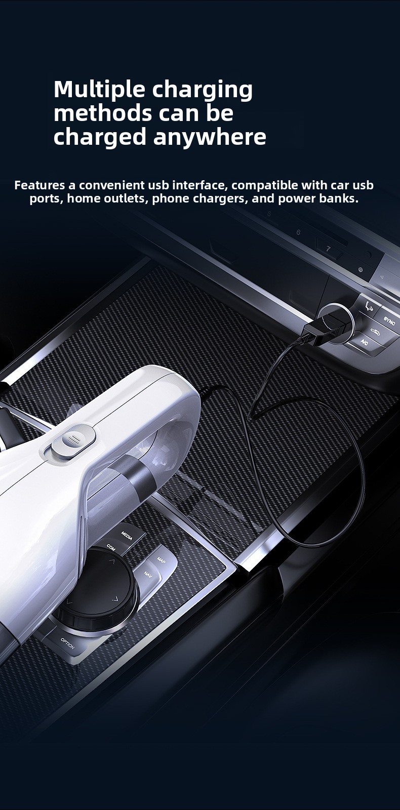 Draadloze handstofzuiger voor auto en huis voor dierenharen_voghion.com