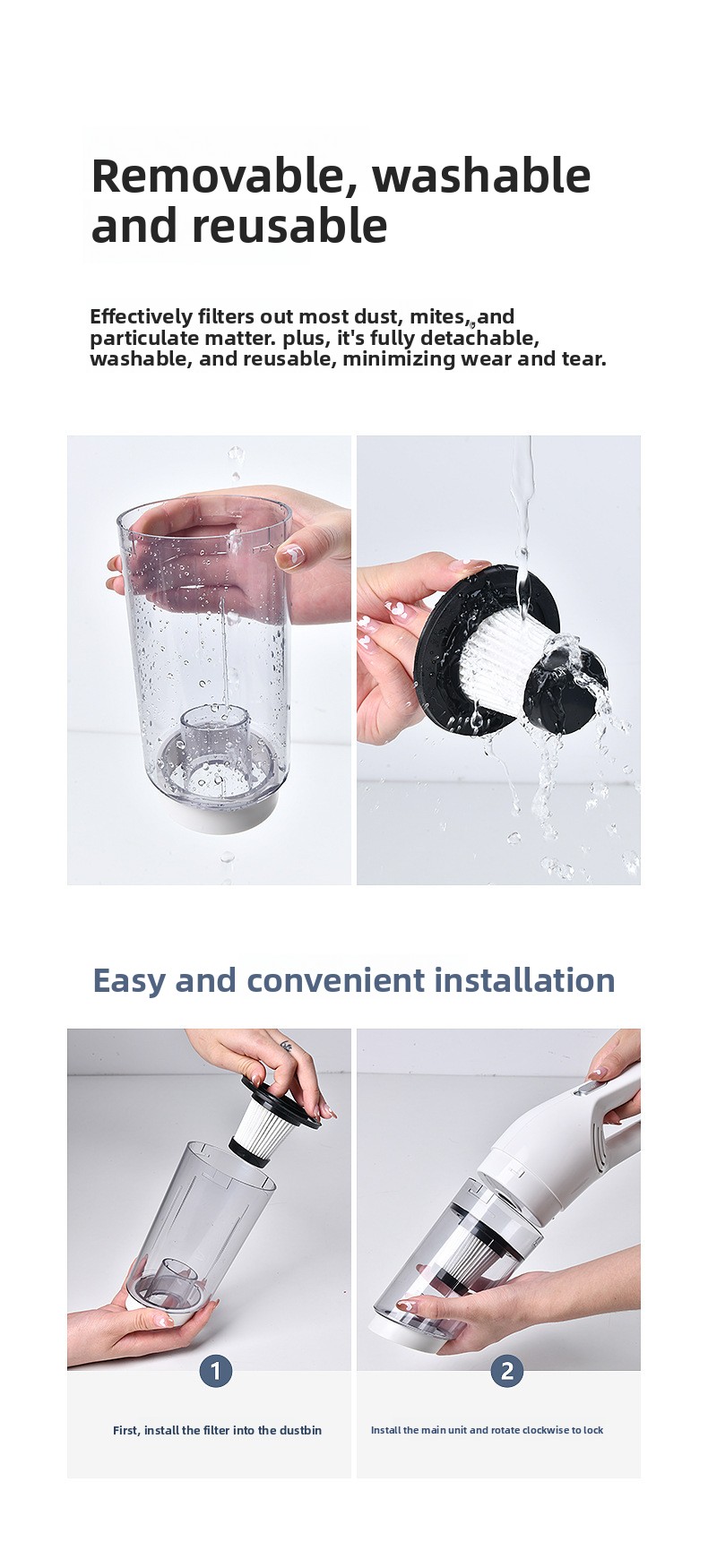 Draadloze handstofzuiger voor auto en huis voor dierenharen_voghion.com