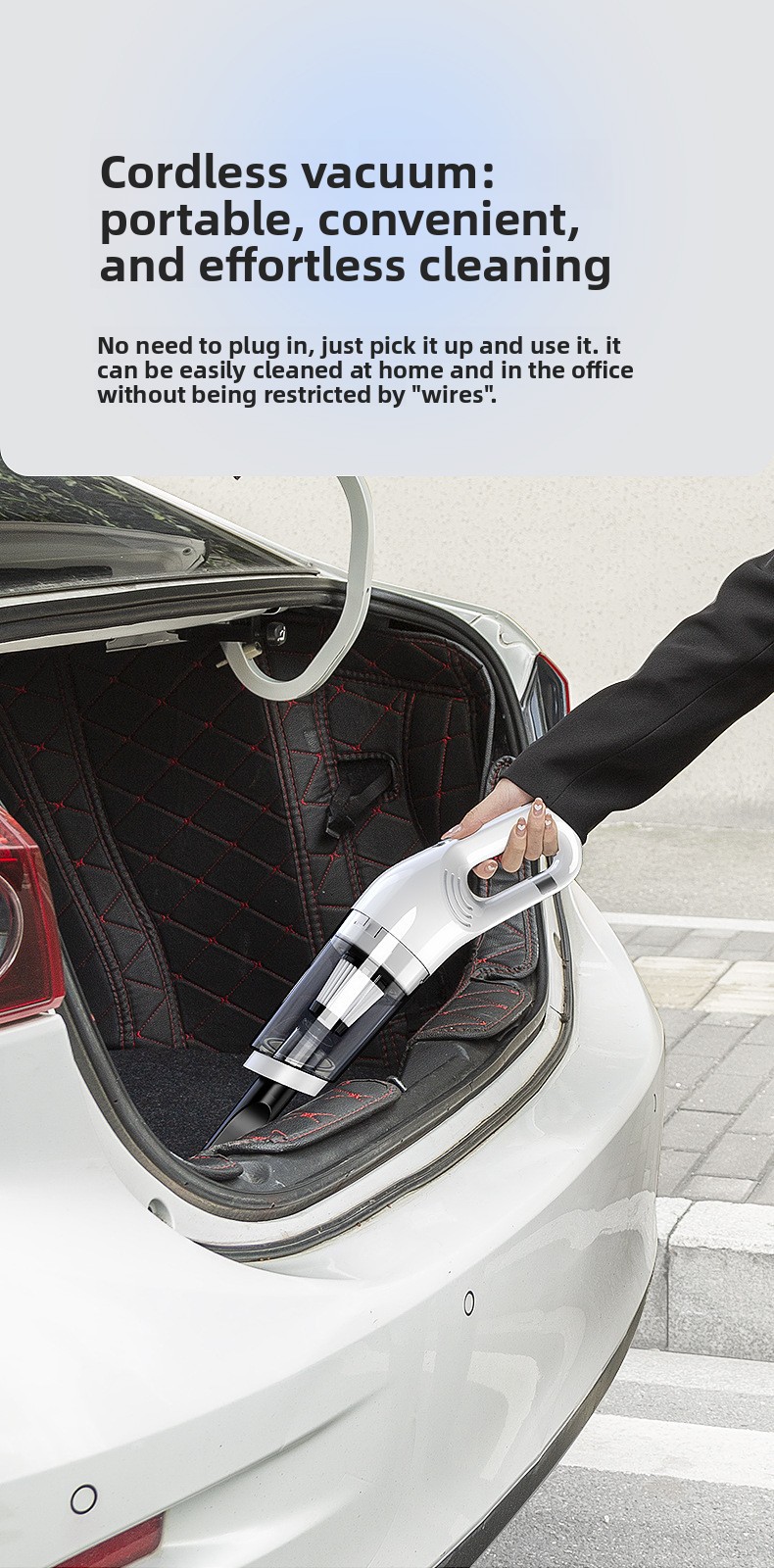 Draadloze handstofzuiger voor auto en huis voor dierenharen_voghion.com