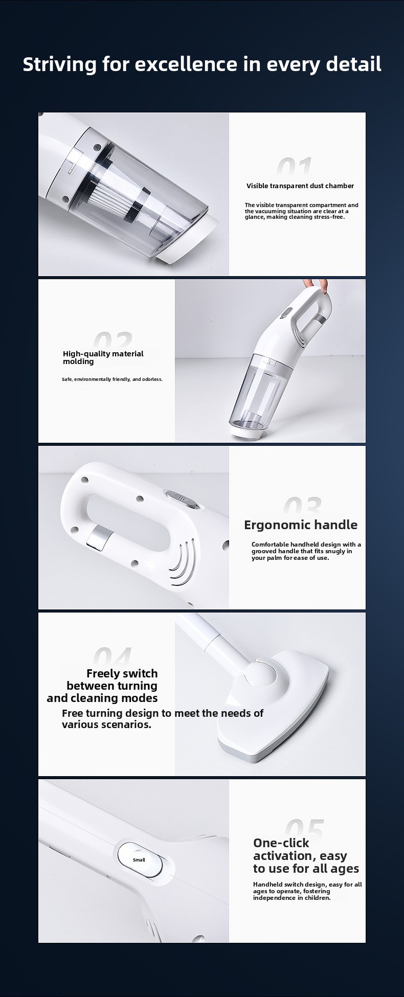 Draadloze handstofzuiger voor auto en huis voor dierenharen_voghion.com