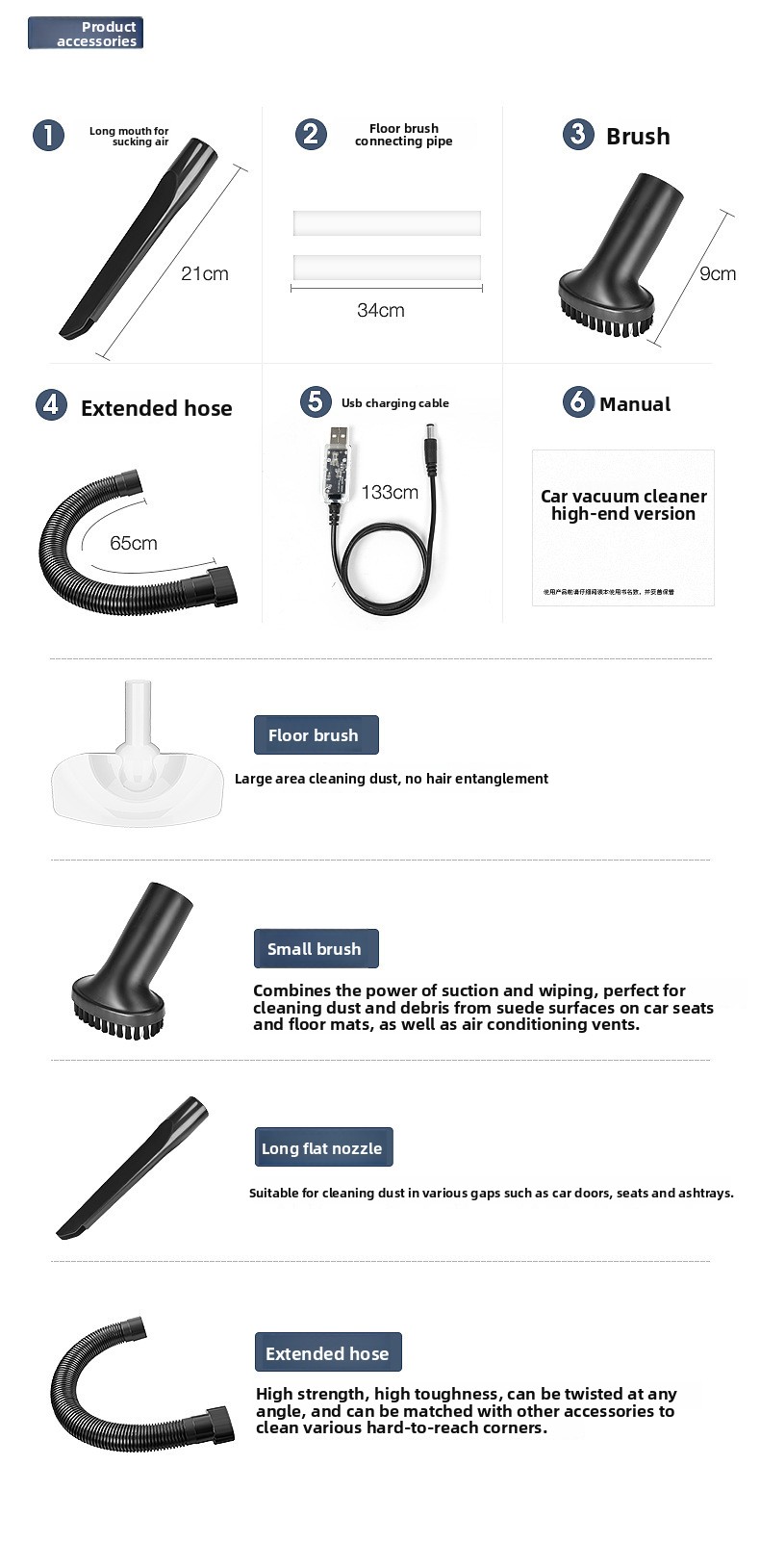 Draadloze handstofzuiger voor auto en huis voor dierenharen_voghion.com
