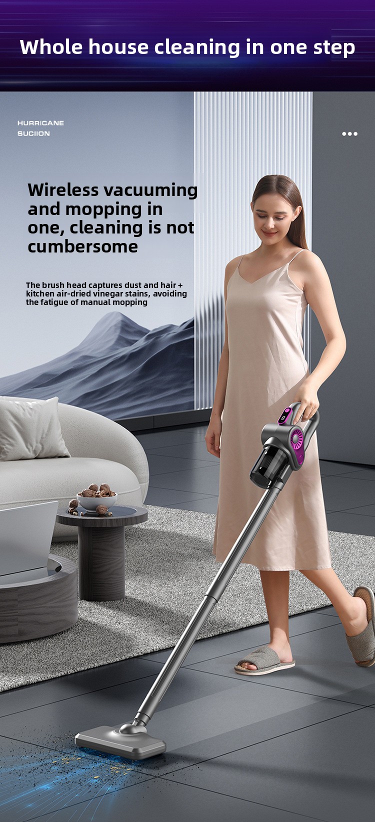 Powerful Handheld Vacuum Cleaner Wireless 4-in-1 Mite Remover_voghion.com