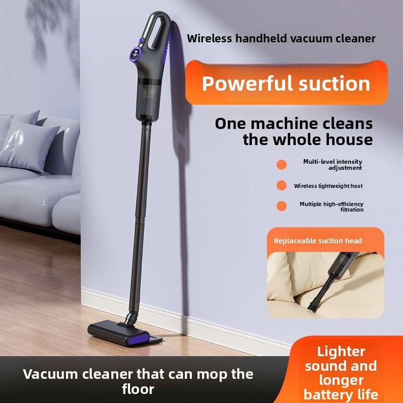 Aspirapolvere wireless integrato multifunzionale con aspirazione e trascinamento, grande aspirazione, piccolo portatile per uso domestico, per pavimenti e divani, Cathair, applicazione multi-scena_voghion.com