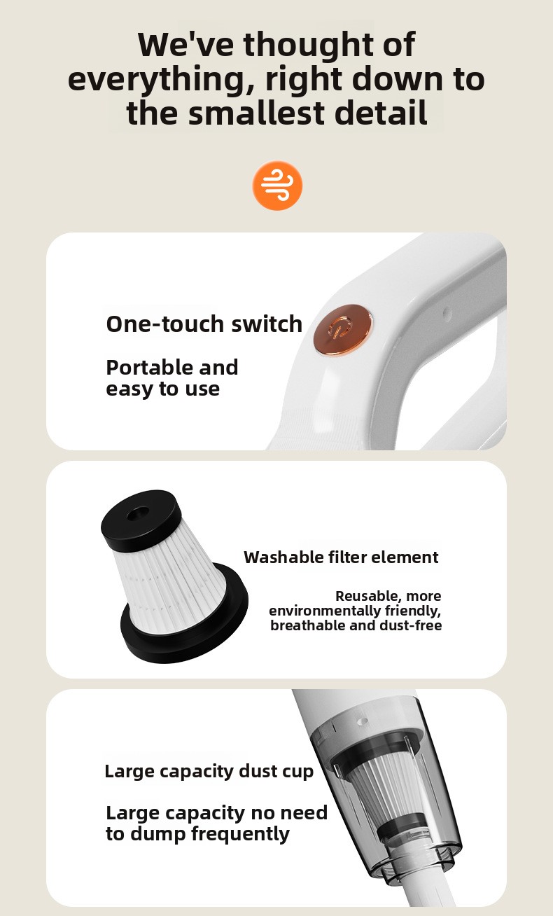 Nuovo aspirapolvere portatile senza fili portatile grande aspirazione multifunzionale per uso domestico piccolo integrato senza fili ricaricabile_voghion.com