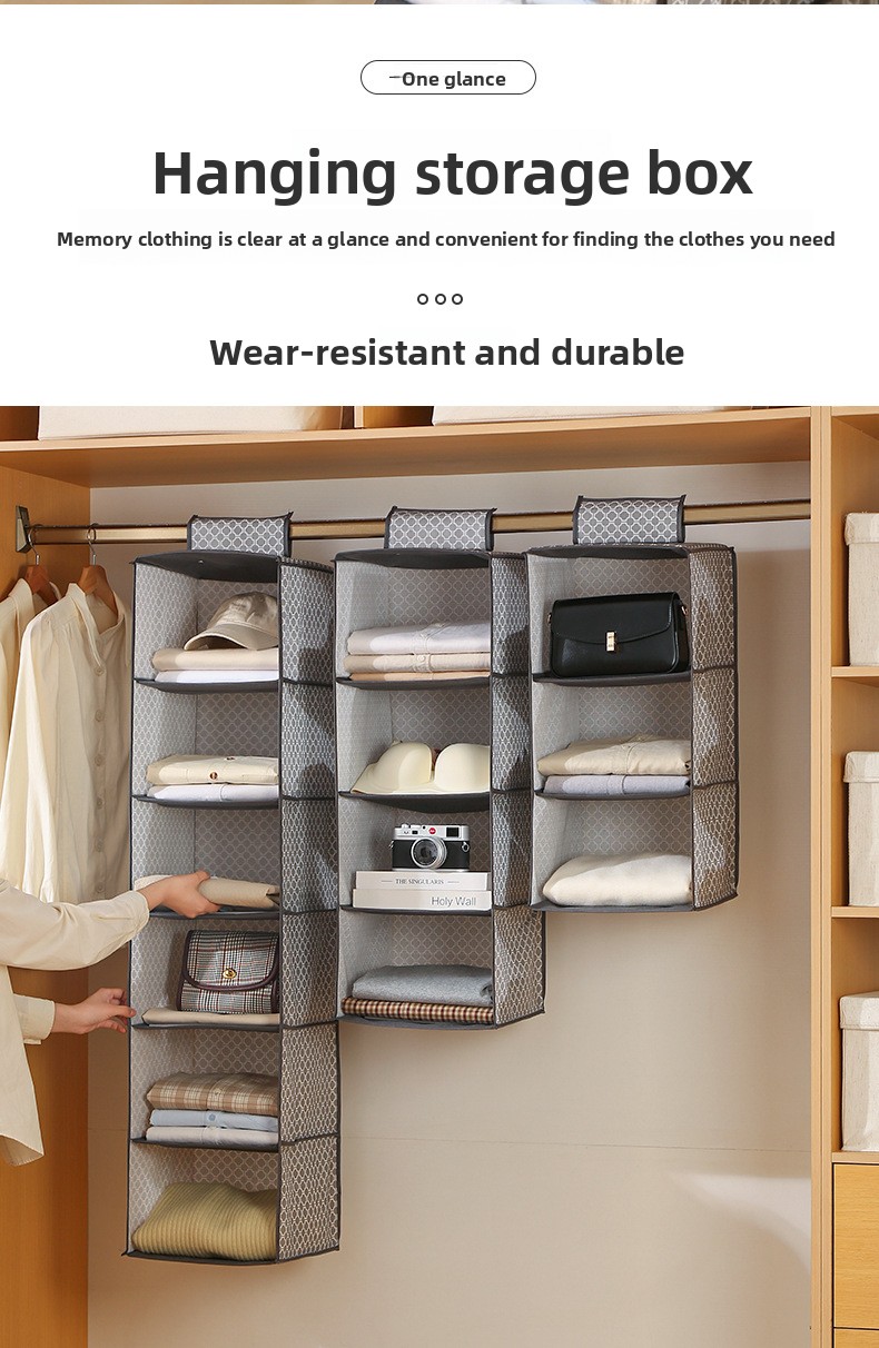 Storage Hanging Bag Household Wardrobe Multi-layer Hanging Clothes Storage Bag Dormitory Foldable Storage Hanging Bag_voghion.com