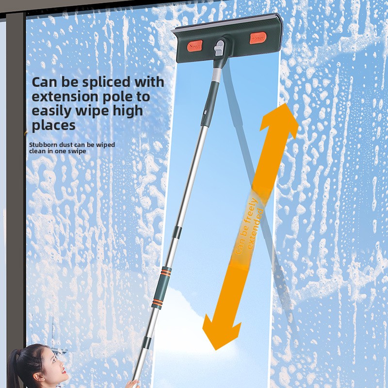 New Product Household Extended Extension Rod Cleaning Squeegee Glass Scraper Window Tool_voghion.com