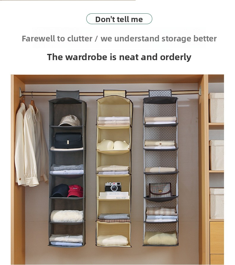 Storage Hanging Bag Household Wardrobe Multi-layer Hanging Clothes Storage Bag Dormitory Foldable Storage Hanging Bag_voghion.com