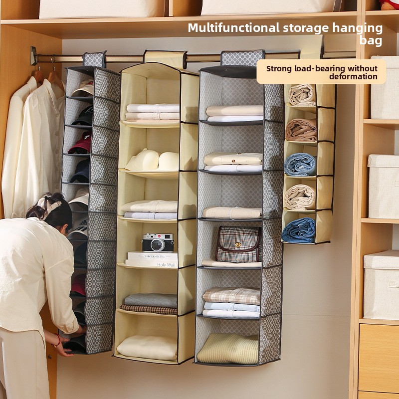 Storage Hanging Bag Household Wardrobe Multi-layer Hanging Clothes Storage Bag Dormitory Foldable Storage Hanging Bag_voghion.com