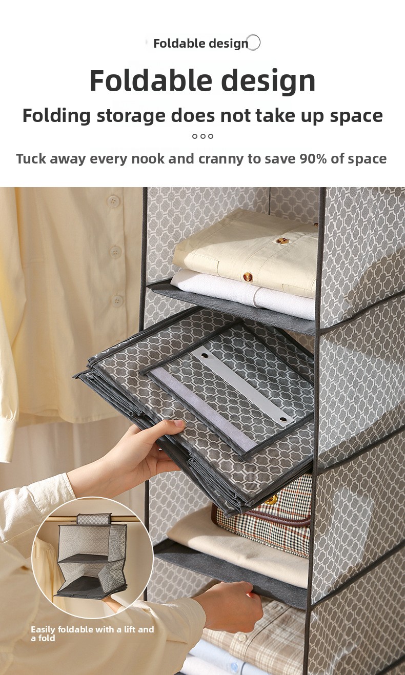 Storage Hanging Bag Household Wardrobe Multi-layer Hanging Clothes Storage Bag Dormitory Foldable Storage Hanging Bag_voghion.com