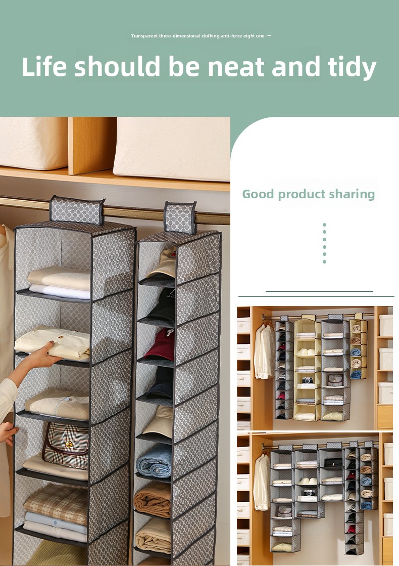 Storage Hanging Bag Household Wardrobe Multi-layer Hanging Clothes Storage Bag Dormitory Foldable Storage Hanging Bag_voghion.com