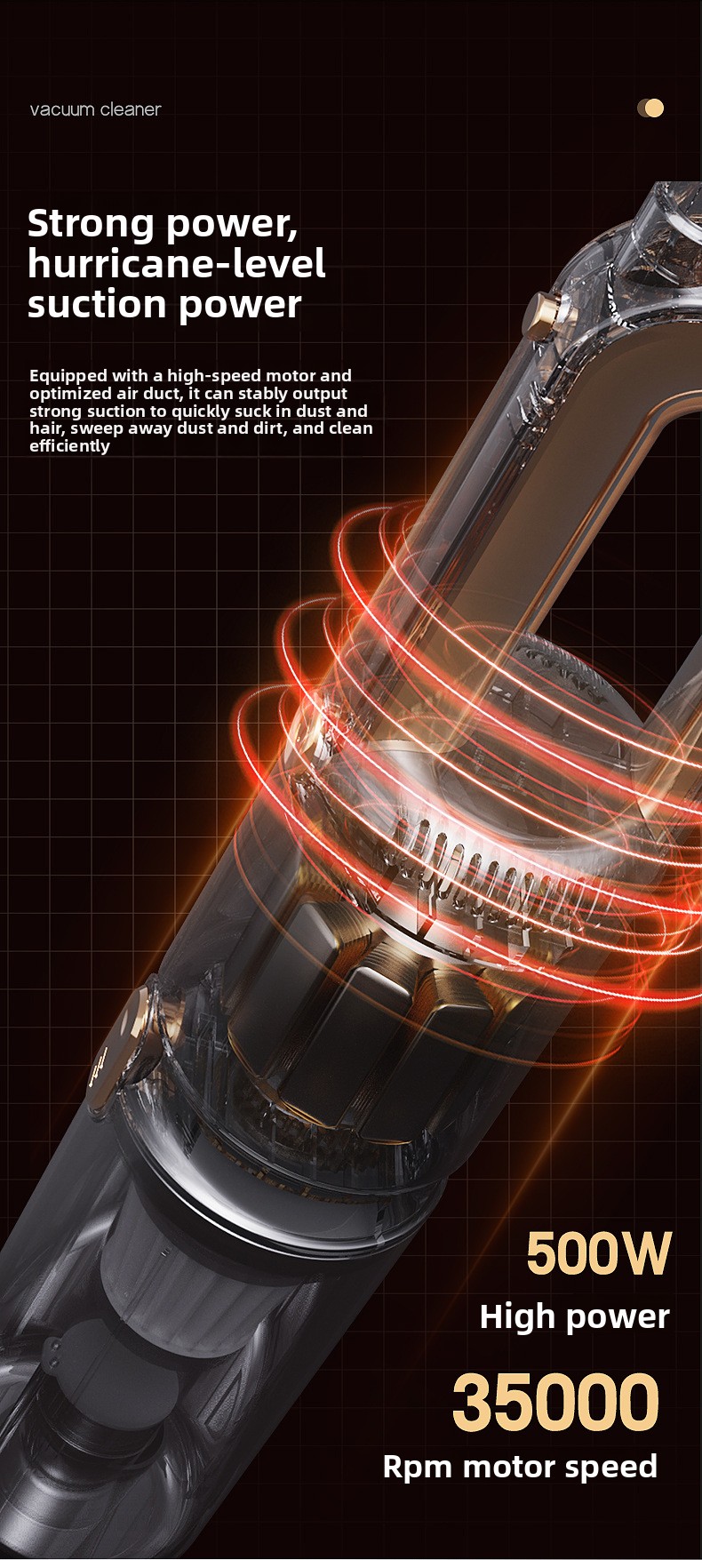 Powerful Handheld Vacuum Cleaner For Deep Cleaning And Dust Removal_voghion.com
