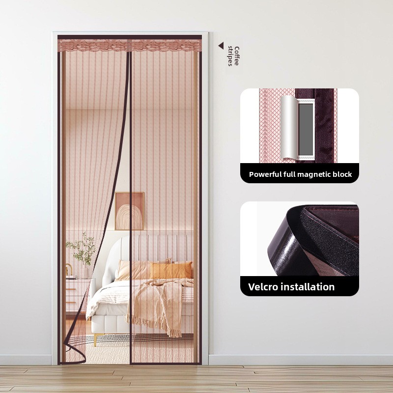 Tenda antizanzare magnetica, ventosa magnetica, zanzariera estiva per finestre e porte, installazione adesiva senza foratura, facile da rimuovere._voghion.com