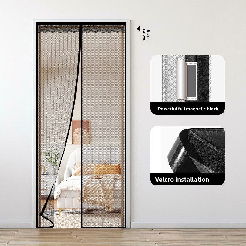 Tenda antizanzare magnetica, ventosa magnetica, zanzariera estiva per finestre e porte, installazione adesiva senza foratura, facile da rimuovere._voghion.com