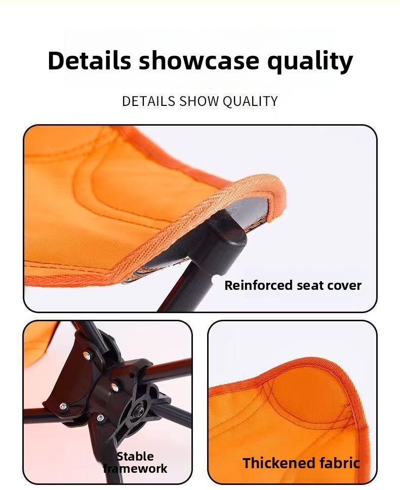 Foldable Camping Stool 360 Degree Swivel Portable Outdoor Seat_voghion.com