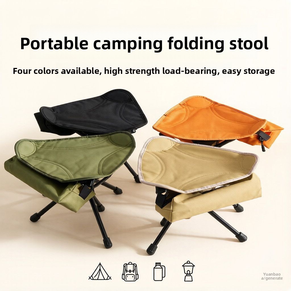 360° Swivel Folding Camping Stool, Lightweight Portable Tripod Seat, Heavy Duty Foldable Outdoor Stool For Fishing Hunting Picnic Backpacking Beach_voghion.com