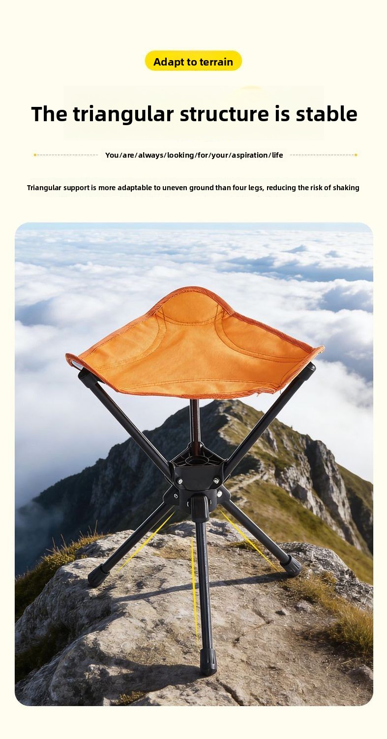 Foldable Camping Stool 360 Degree Swivel Portable Outdoor Seat_voghion.com