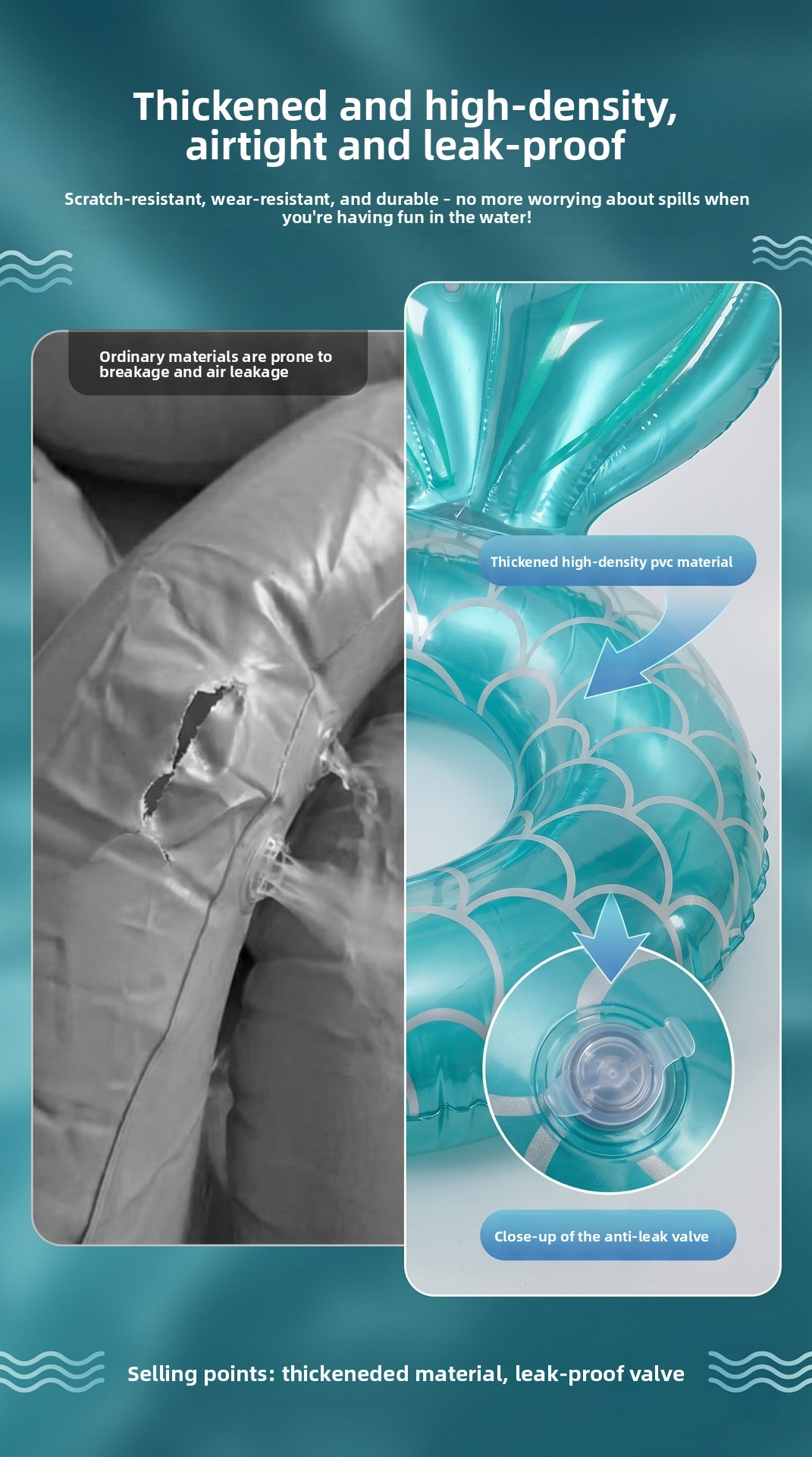 Inflatable Mermaid Swimming Ring For Adults And Children Pool Float_voghion.com