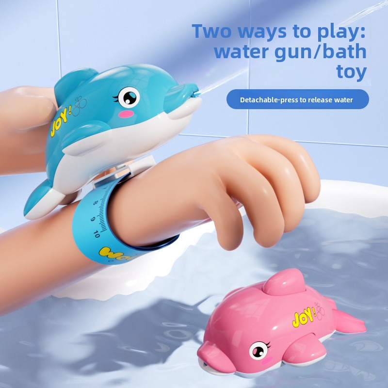 Summer Cartoon Turtle And Dolphin Water Gun, Cute And Fun Children’s Splash Toy, A Handy Wrist-mounted Sprayer For Bath Time._voghion.com