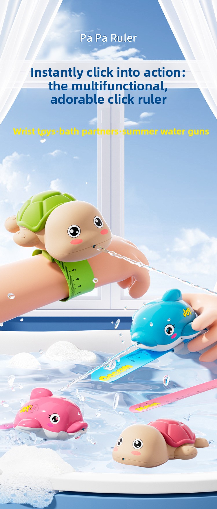 Summer Cartoon Turtle And Dolphin Water Gun Wrist Sprayer_voghion.com