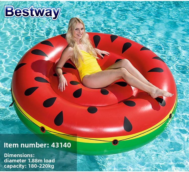 Inflatable Watermelon Swan Double Float Pool Lounger Beach Mat_voghion.com