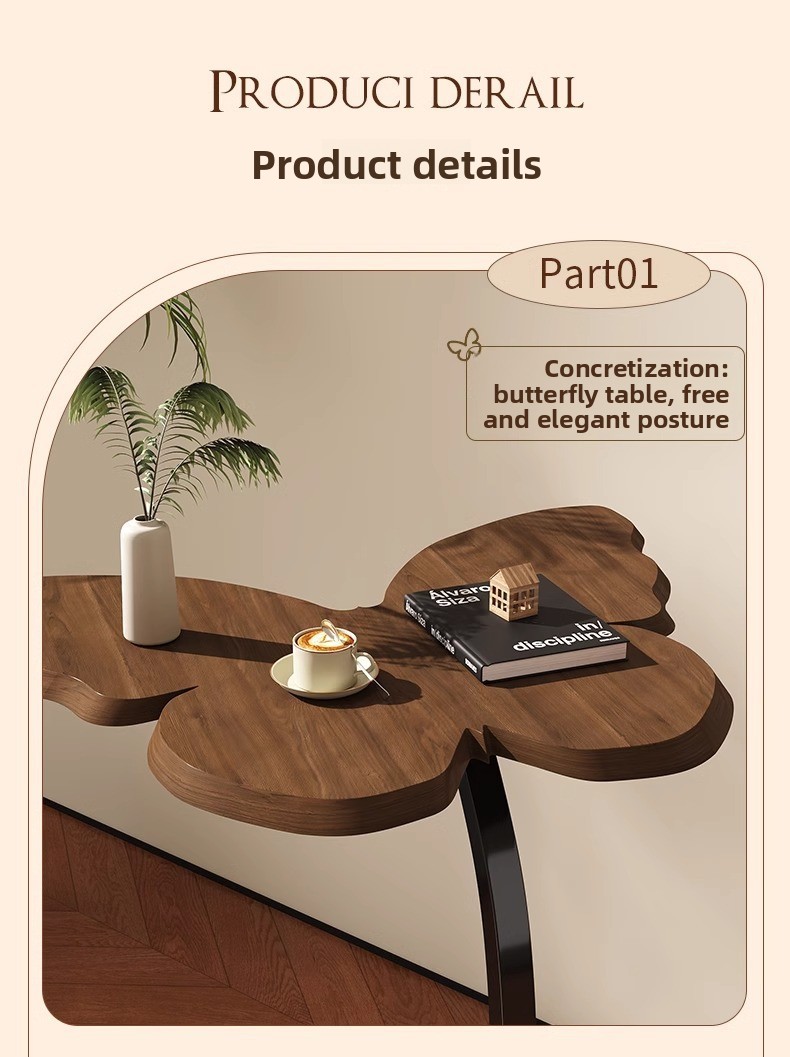Small Coffee Sofa Movable Minimalist Side Bedside Butterfly Shelf, Balcony Tea Table, Artistic Table_voghion.com