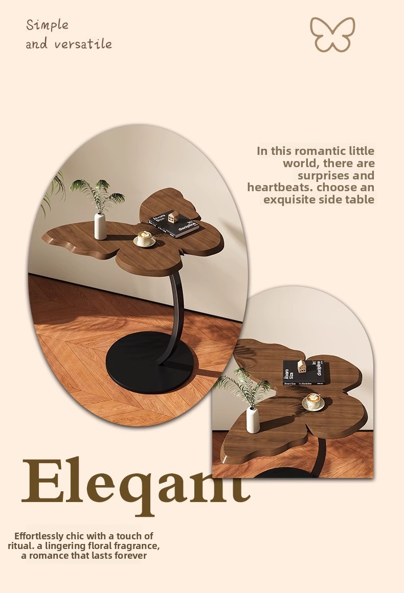 Small Coffee Sofa Movable Minimalist Side Bedside Butterfly Shelf, Balcony Tea Table, Artistic Table_voghion.com
