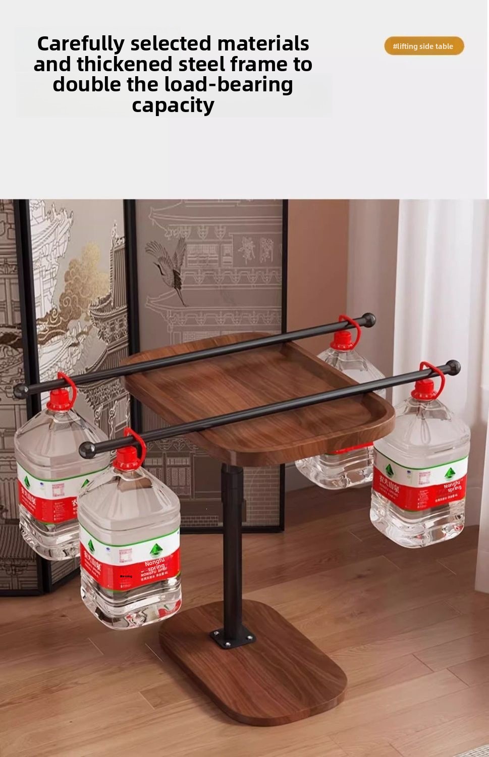 Marble Bedside Table With Lift-top Design For Living Room_voghion.com