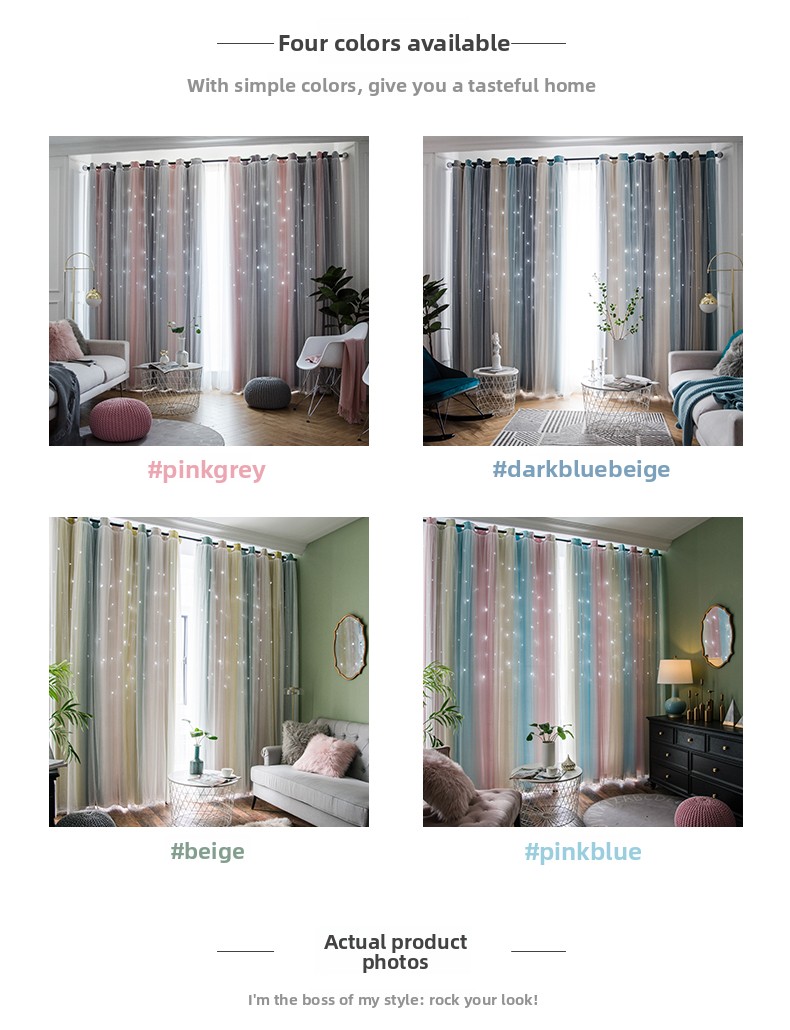 Cortinas opacas morandi con estrellas degradadas doble capa estilo_voghion.com